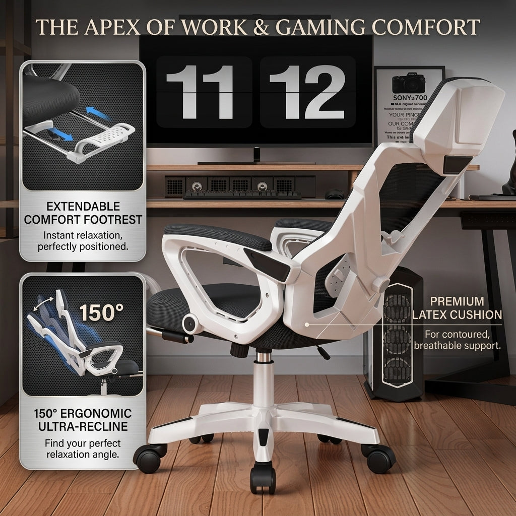 Gen-5 Premium Ergonomic Mesh Gaming Chair | 155° Recline & Dual-Axis Lumbar Support