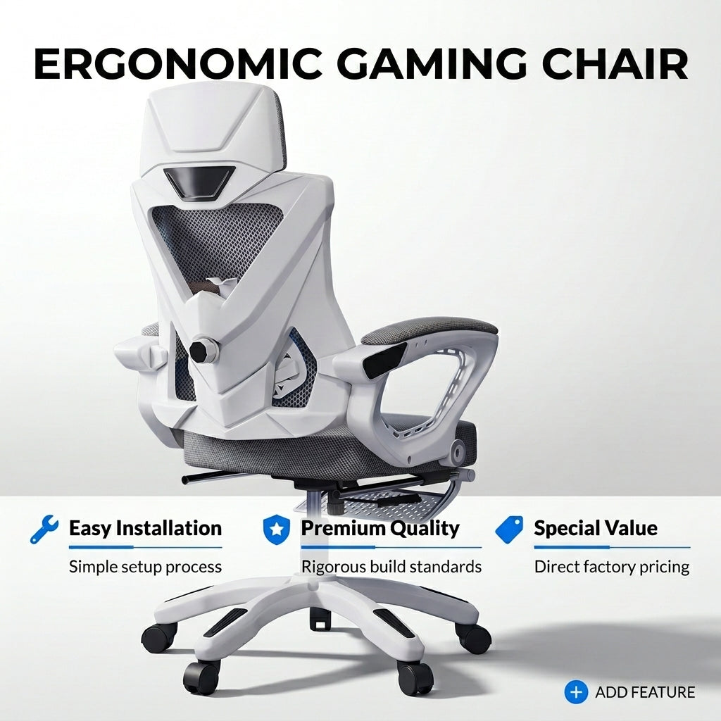 Gen-5 Premium Ergonomic Mesh Gaming Chair | 155° Recline & Dual-Axis Lumbar Support